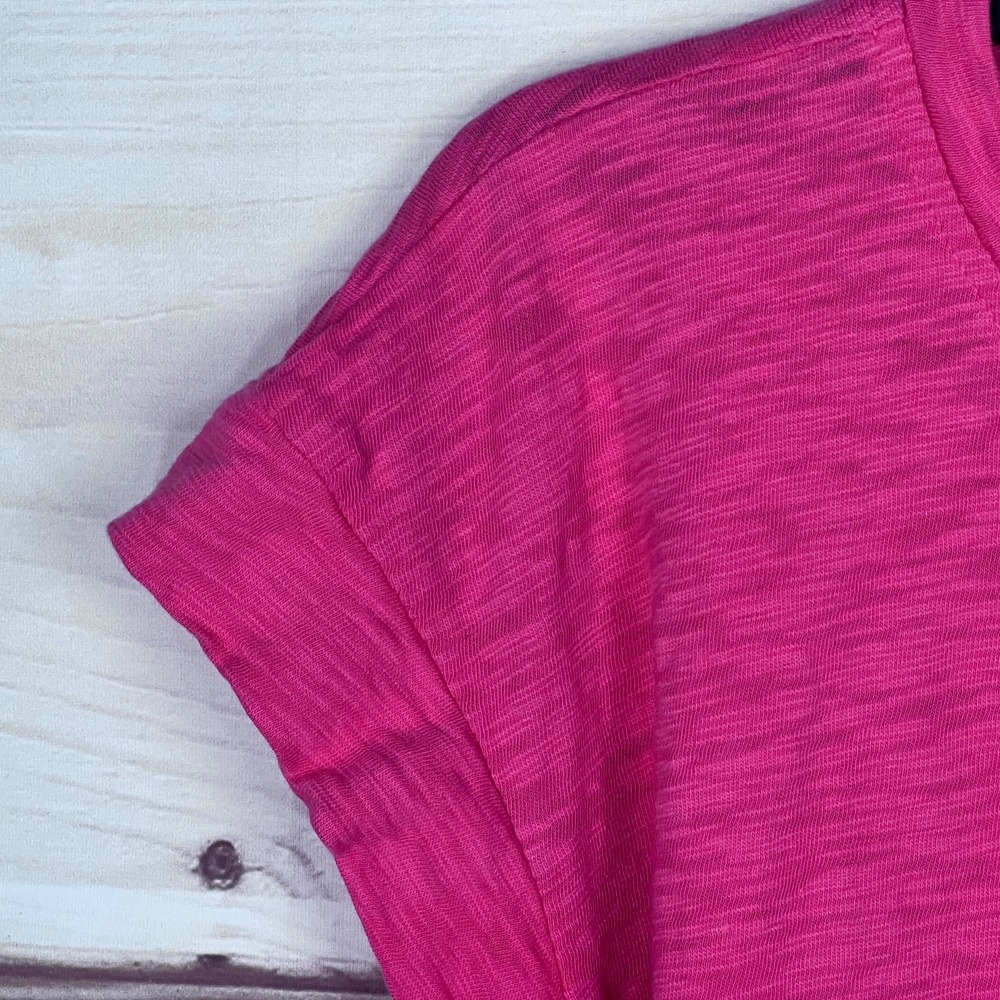 J Crew Dress Womens M Pink Short Sleeve T-Shirt Tie Waist Cotton Knit Pullover - Picture 3 of 7